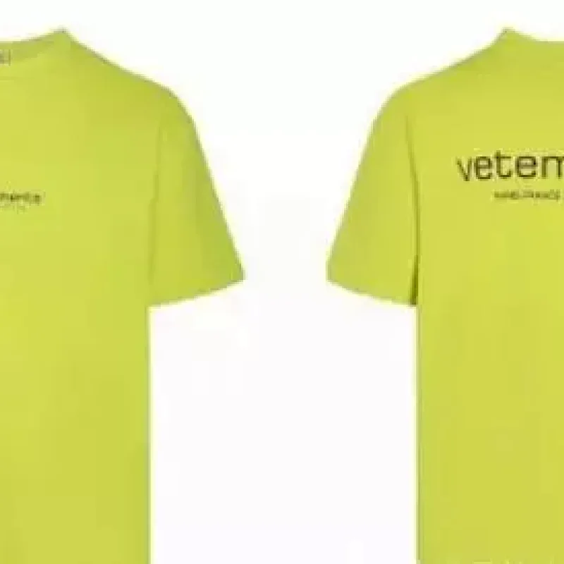 Vetements Lime Yellow Logo Print T-Shirt
