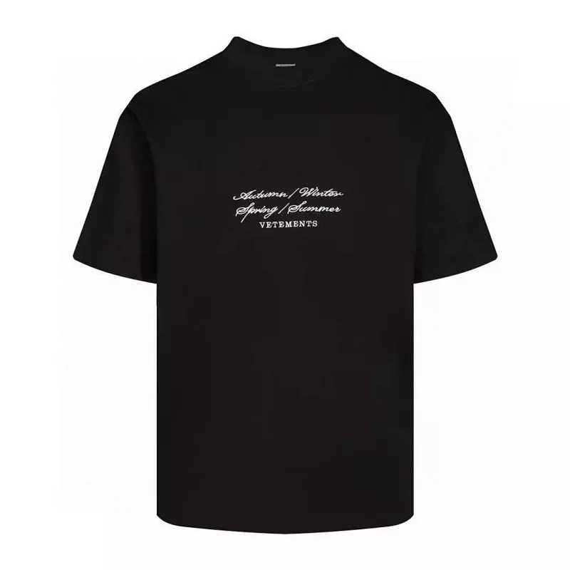 VETEMENTS Black Text Print T-Shirt