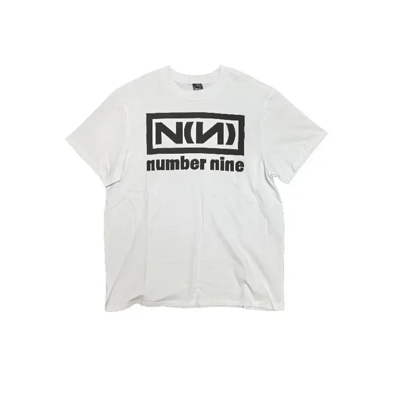 number nine White T-Shirt with Black N(N) Graphic