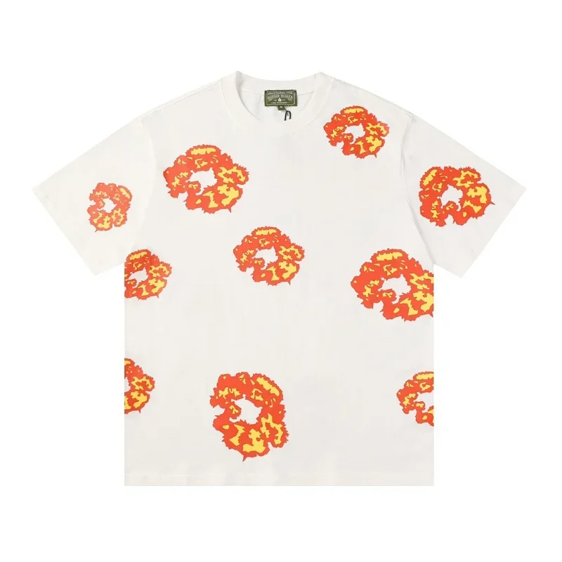 Someit White T-Shirt with Red & Yellow Explosion Prints