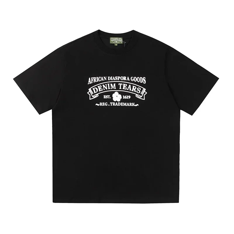 Denim Tears Black T-Shirt "African Diaspora Goods" EST. 1619