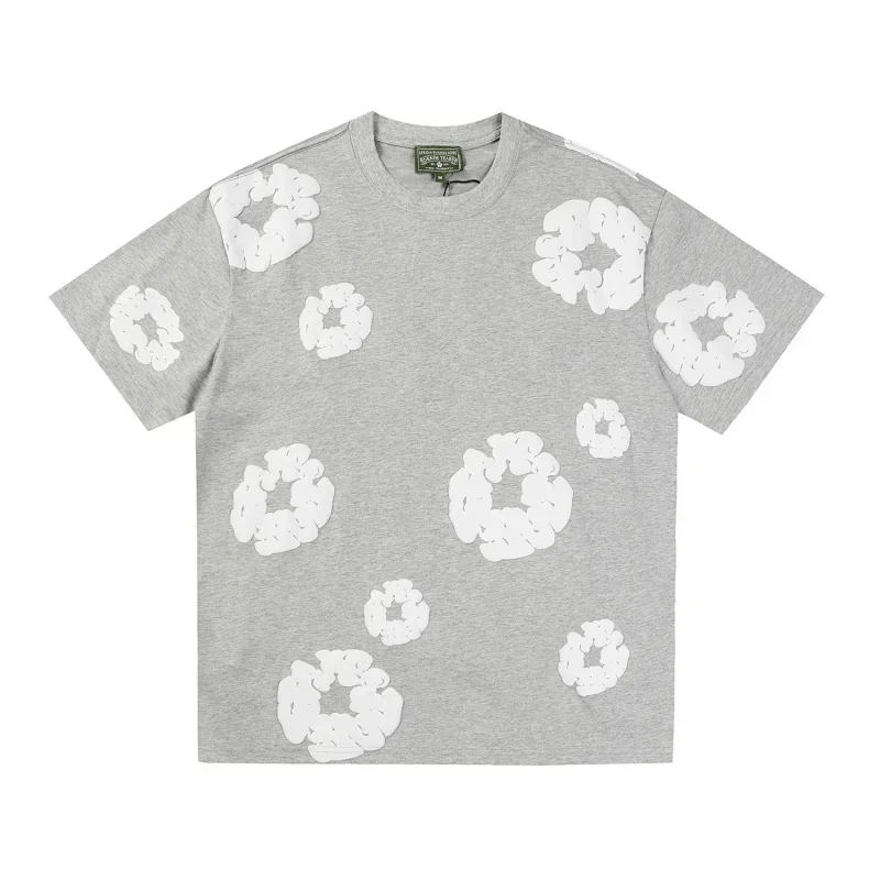 MONEY STUDIO Gray Floral T-Shirt