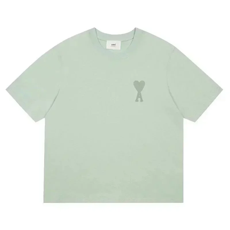 ami Light Green Heart Logo T-Shirt