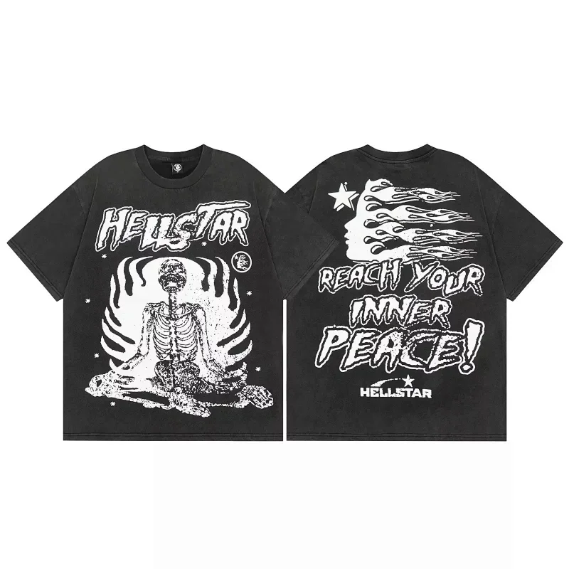 HELLSTAR "Inner Peace" Skeleton Flame T-Shirt