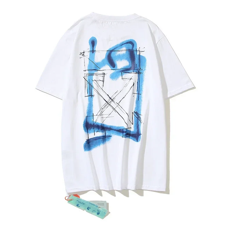 OFF-WHITE Blue Graffiti Back T-Shirt