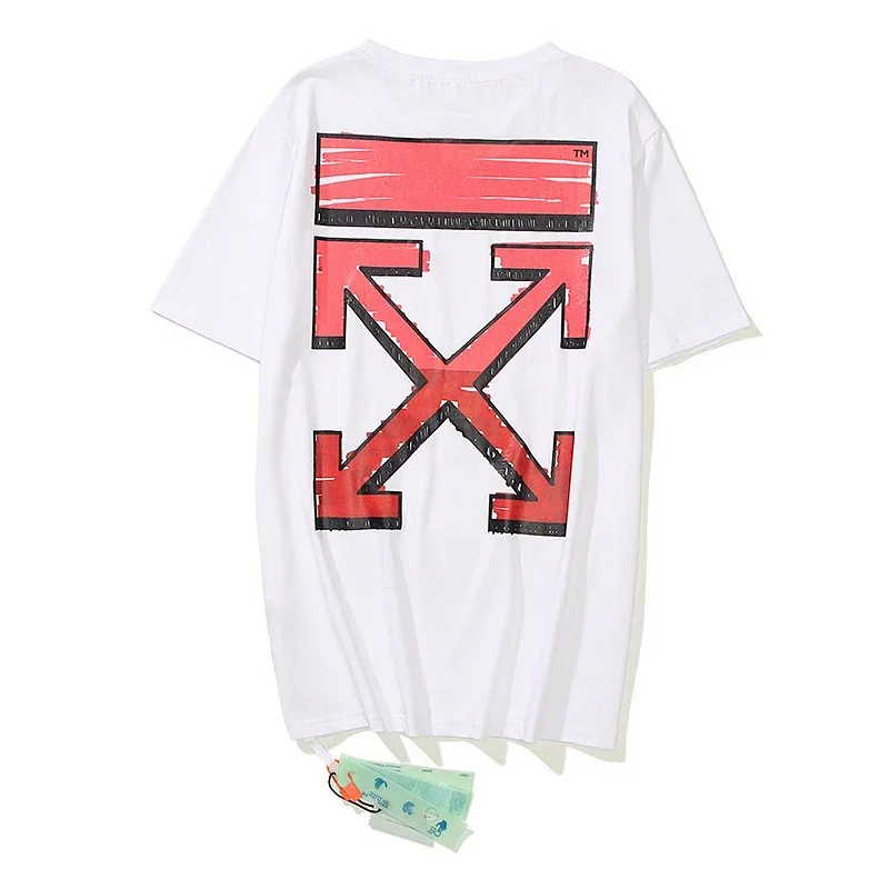 OFF-WHITE T-Shirt Red Arrow Cross Graphic