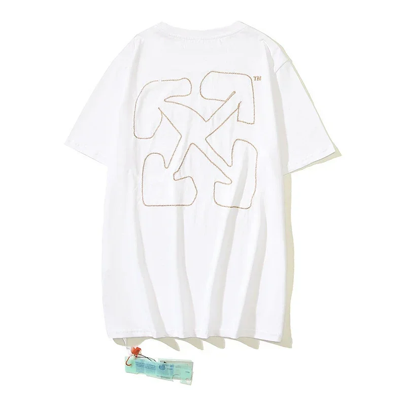 OFF-WHITE Gold Arrow Logo T-Shirt