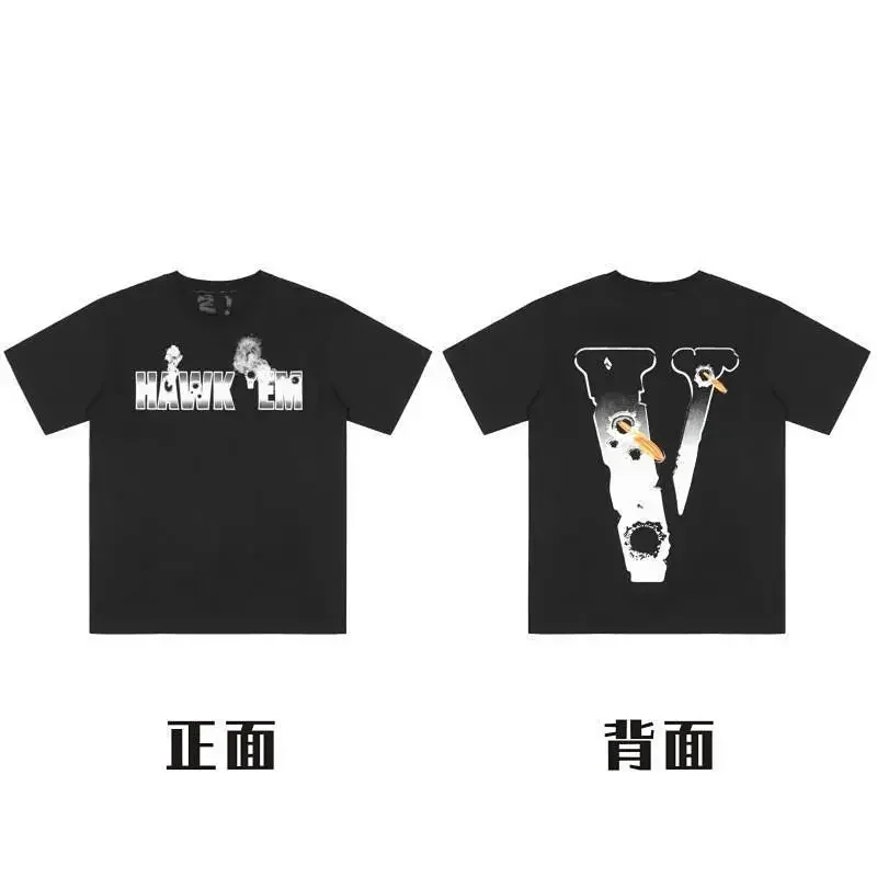 Vlone Black T-Shirt: HAVOK EM Front, Big V Back