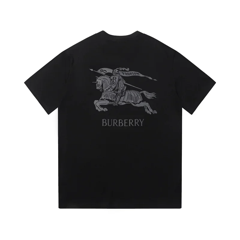Burberry Black T-Shirt with Equestrian Knight Back
