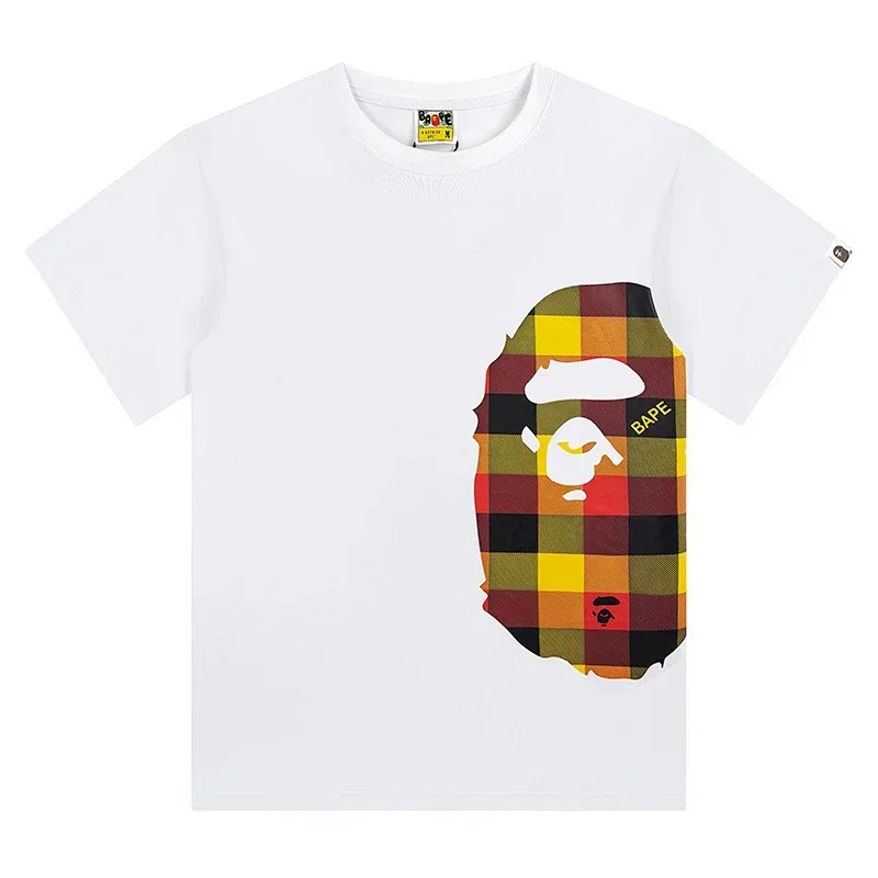 BAPE Plaid Ape Head White T-Shirt
