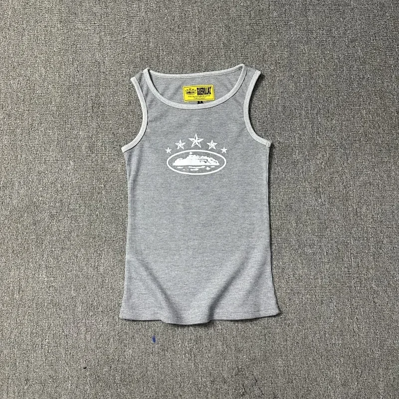 DREWLAK Gray Ribbed Tank Top