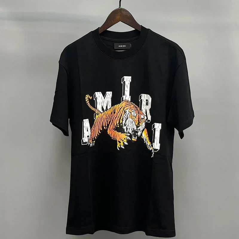AMIRI Black Tiger & Letter Graphic T-Shirt
