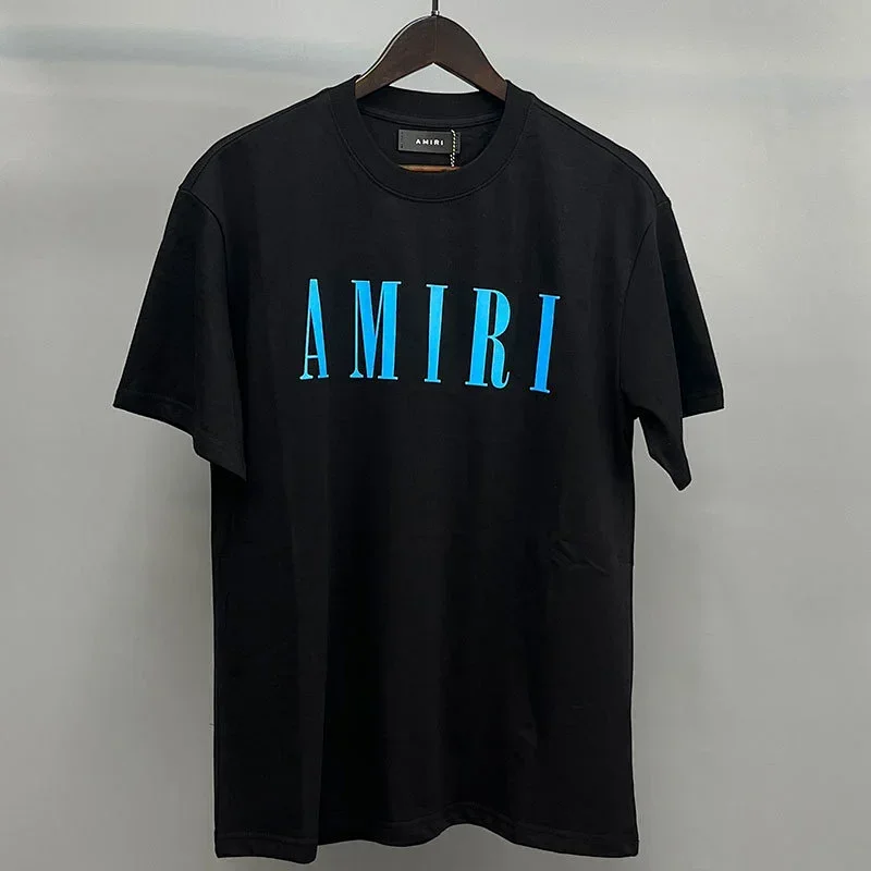 AMIRI Black T-Shirt Blue Logo