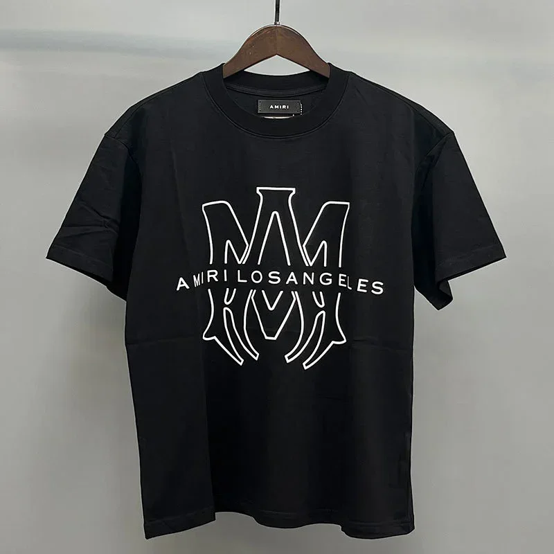 AMIRI Black T-Shirt with Double M Logo