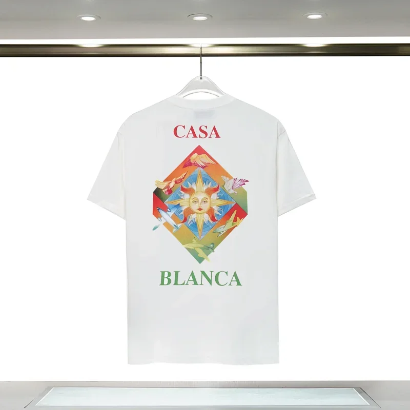 CASA BLANCA White T-Shirt with Sun, Birds & Planes