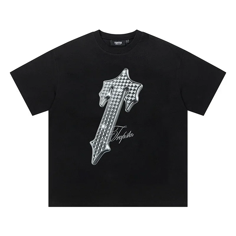 Trapstar Silver 3D T-Shaped Pattern T-Shirt
