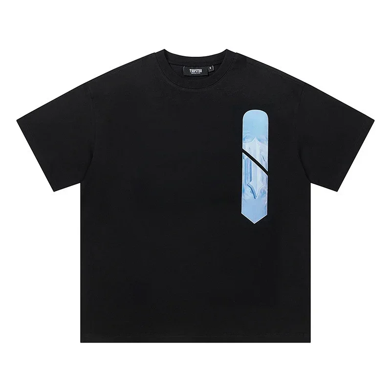 ROCKSTA Black T-Shirt Light Blue Split Graphic