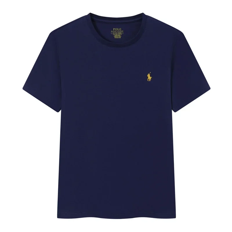 POLO Navy Blue T-Shirt with Golden Horse Logo