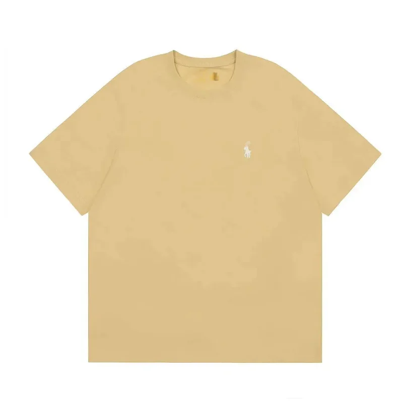 Polo Beige T-Shirt with Embroidered Pony Logo