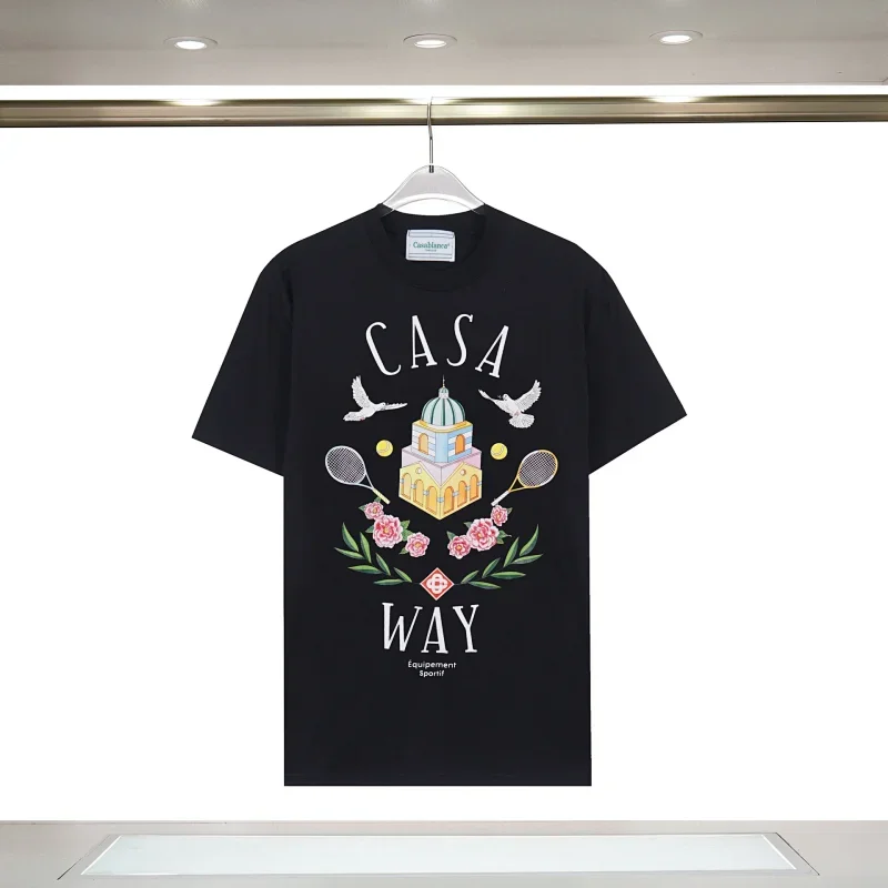 Casablanca Black T-Shirt: CASA WAY Graphic