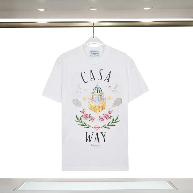 Casablanca White T-Shirt: CASA WAY Print