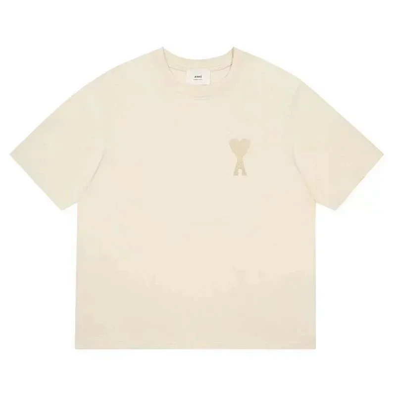 Ami Beige Heart A Logo T-Shirt