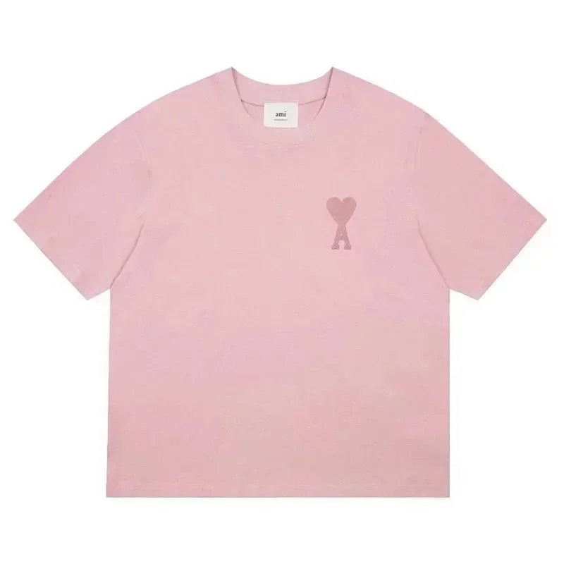 AMI Pink Heart A Short Sleeve