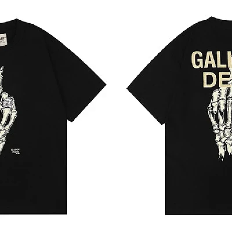 GALLERY DEPT Black T-Shirt Skeleton Hand Print