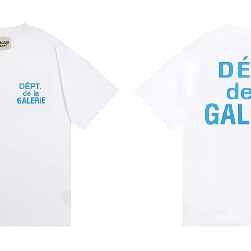 GALLERY DEPT White T-Shirt Blue Text Print