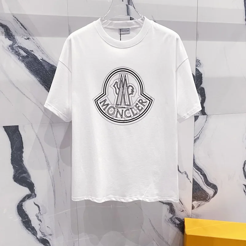 Moncler White Moncler Logo Short Sleeve
