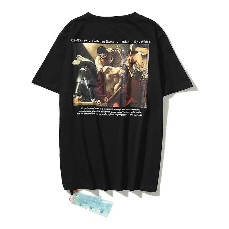 Off-White Black T-Shirt Religious Back Print