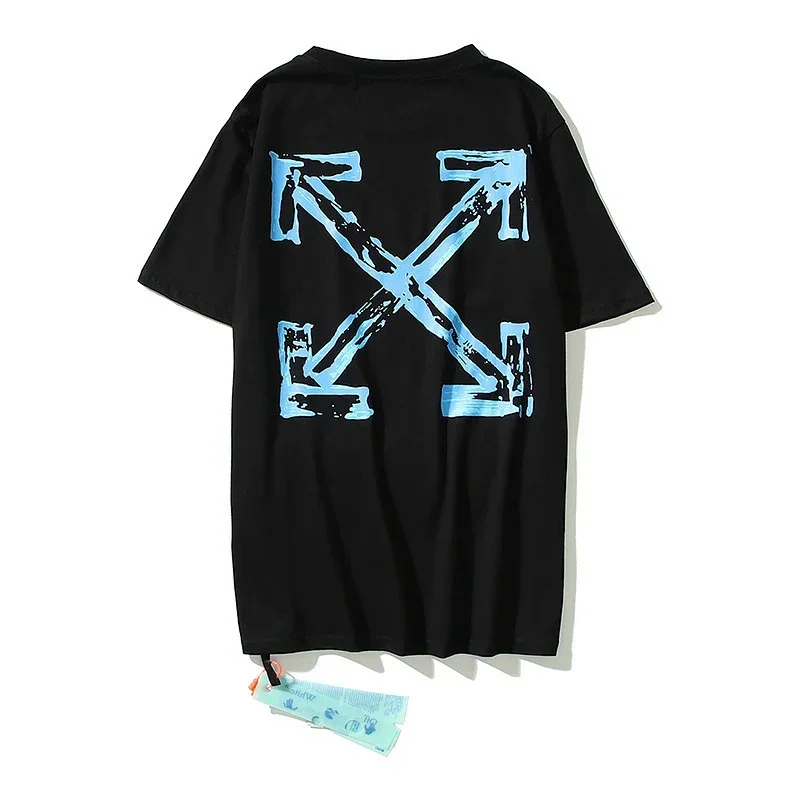 Off-White Black Blue Arrow Printed Tee