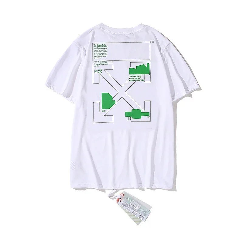 OFF-WHITE White Back Yellow Green Graphic Tee