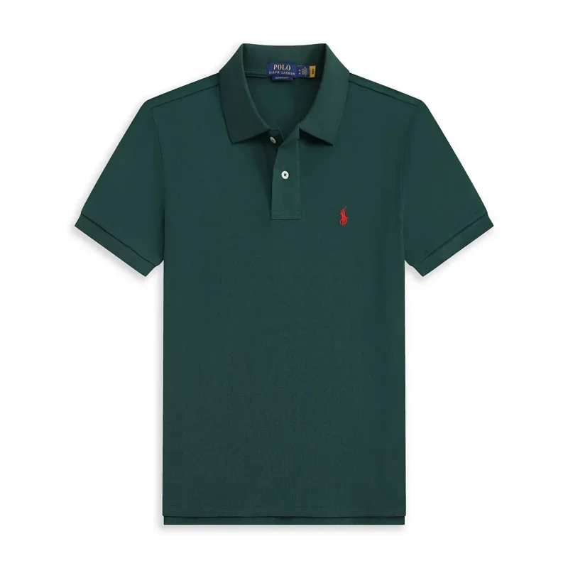 POLO Dark Green Polo with Red Pony Logo
