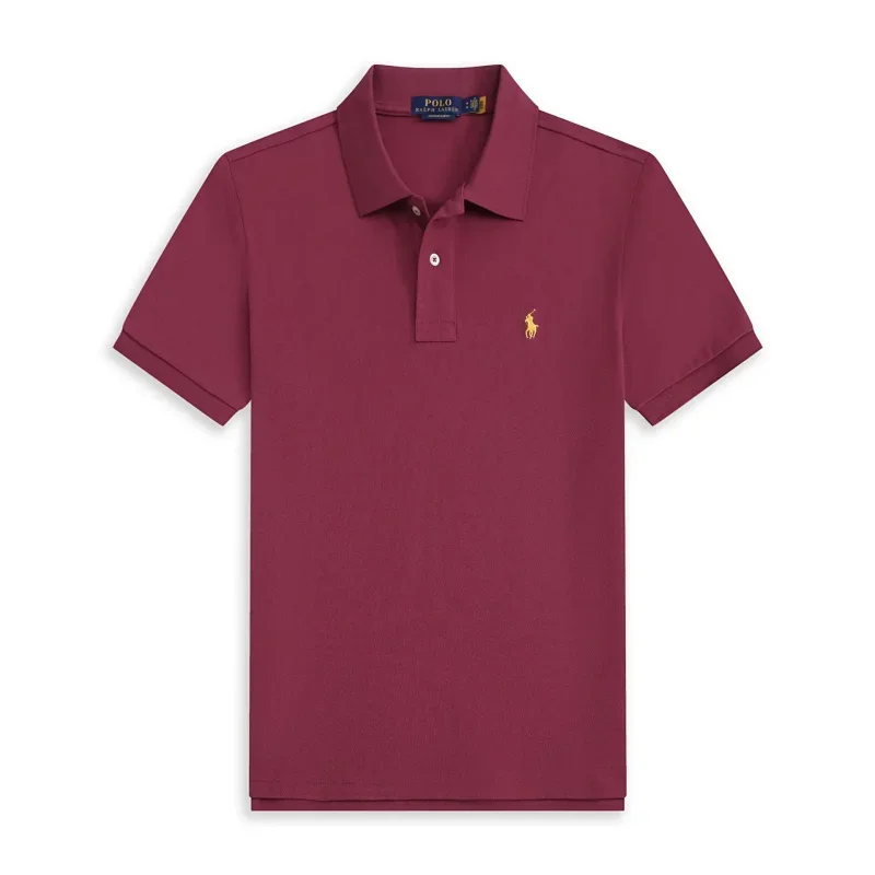 POLO Burgundy Shirt with Yellow Pony Logo