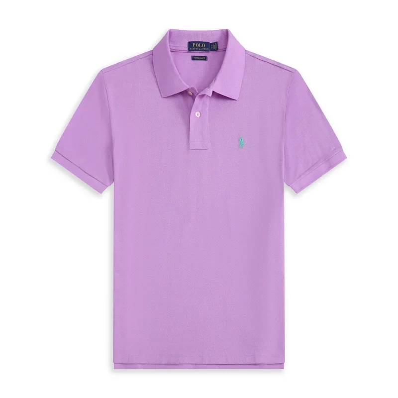 POLO Light Purple Polo Shirt with Embroidered Logo