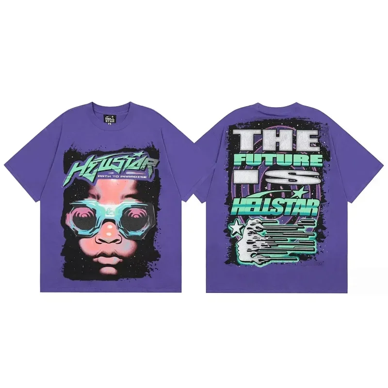 HELLSTAR Purple T: Front Goggles, Back "FUTURE IS HELLSTAR"