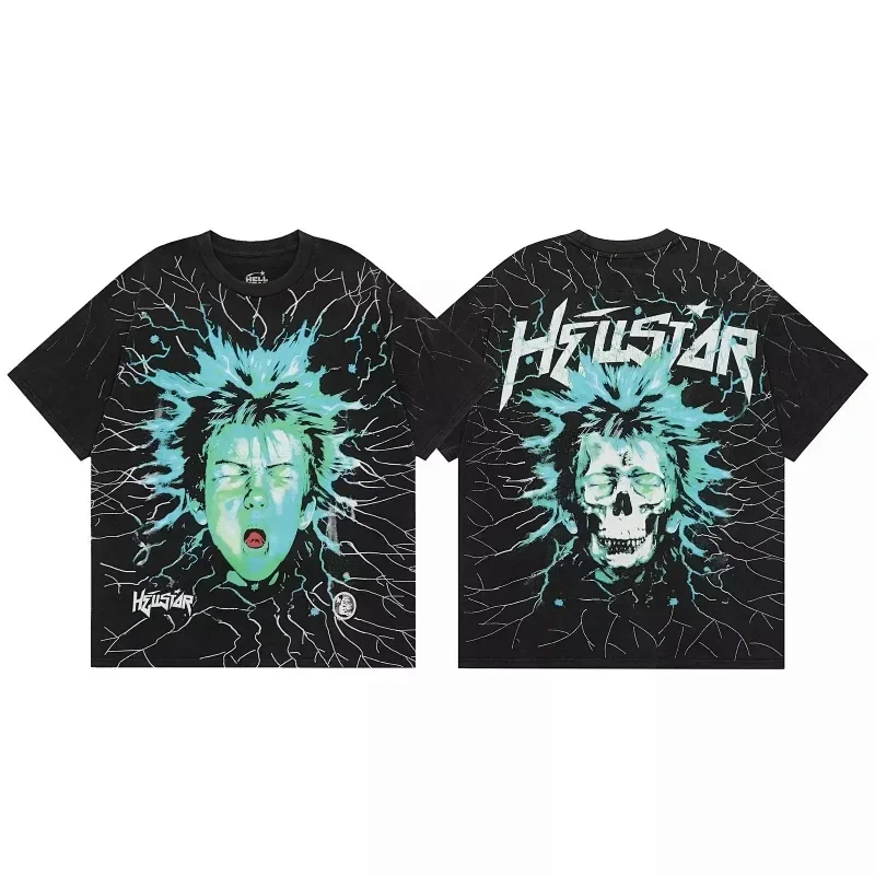 HELLSTAR Electric Shock Face & Skull T-Shirt