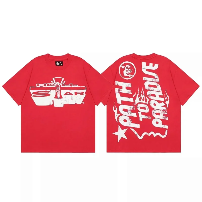 HELLSTAR Red T-Shirt: Front Graphic & Back Print