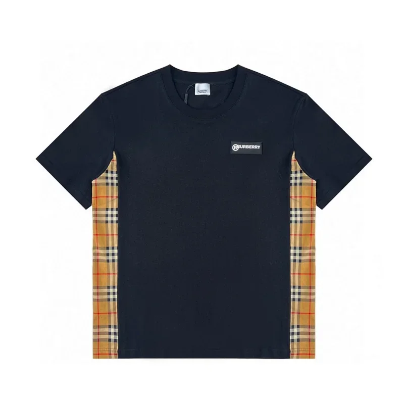 Burberry Black Checkerboard Logo Tee