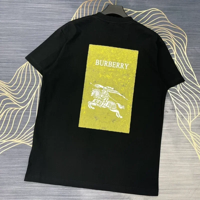 Burberry Black T-Shirt with Yellow Knight Back Graphic