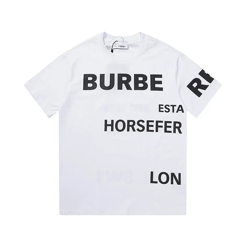 BURBE White T-Shirt Black Print