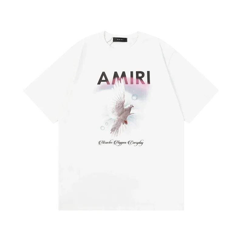 AMIRI White Dove Graphic "Miracles Happen" T-Shirt