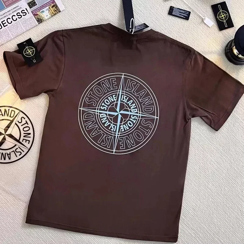 Stone Island Brown Back Compass Print Tee