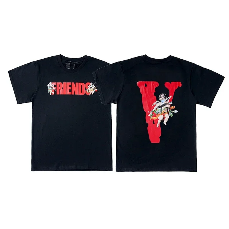 VLONE Black "FRIENDS" & Angel Print T-Shirt