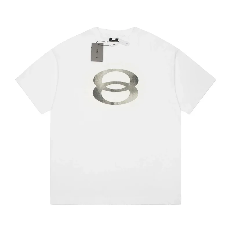 WE11DONE White T-Shirt Silver Double-Ring