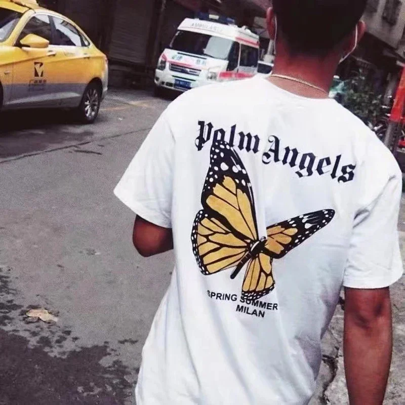 Palm Angels Butterfly Graphic "SPRING SUMMER MILAN" T-Shirt