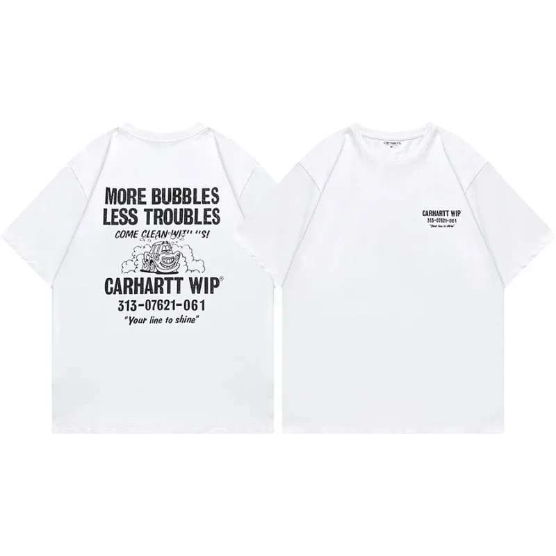Carhartt WIP White Back Bubbles Graphic Front Logo Tee