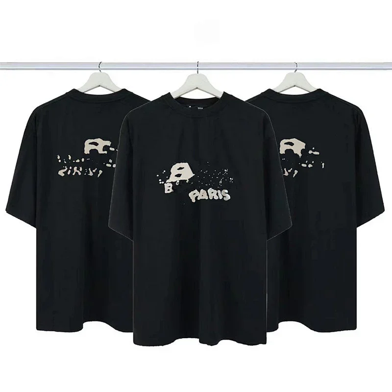 B Black Oversized Graffiti Print T-Shirts