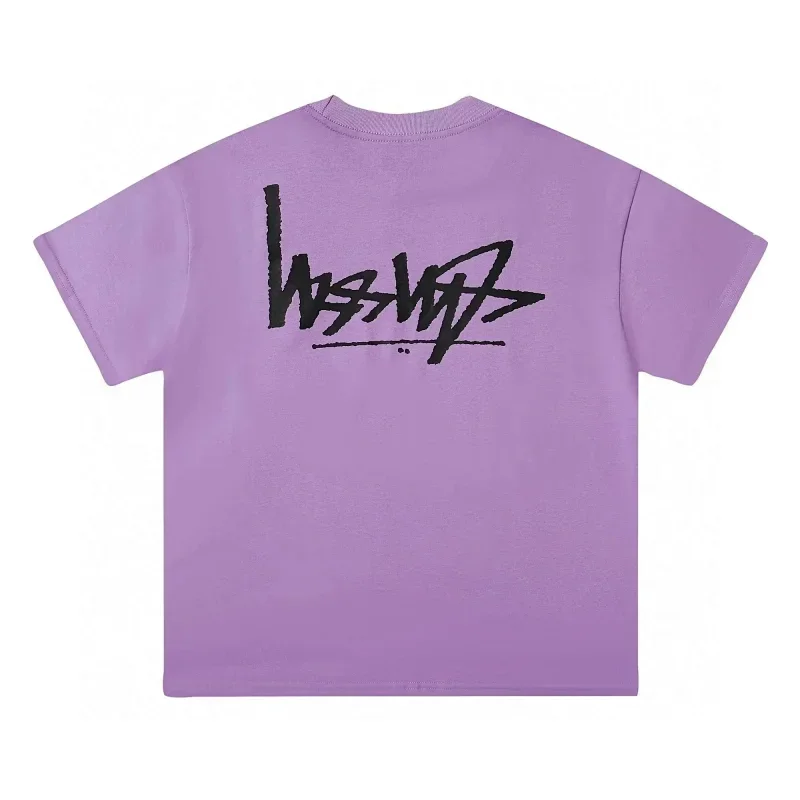 Stussy Lavender T-Shirt Black Graffiti Logo
